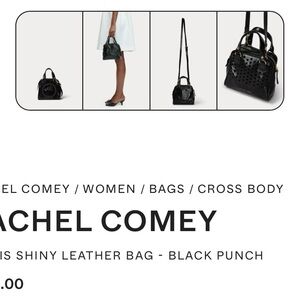Rachel Comey Shiny Black Leather Crossbody Bag